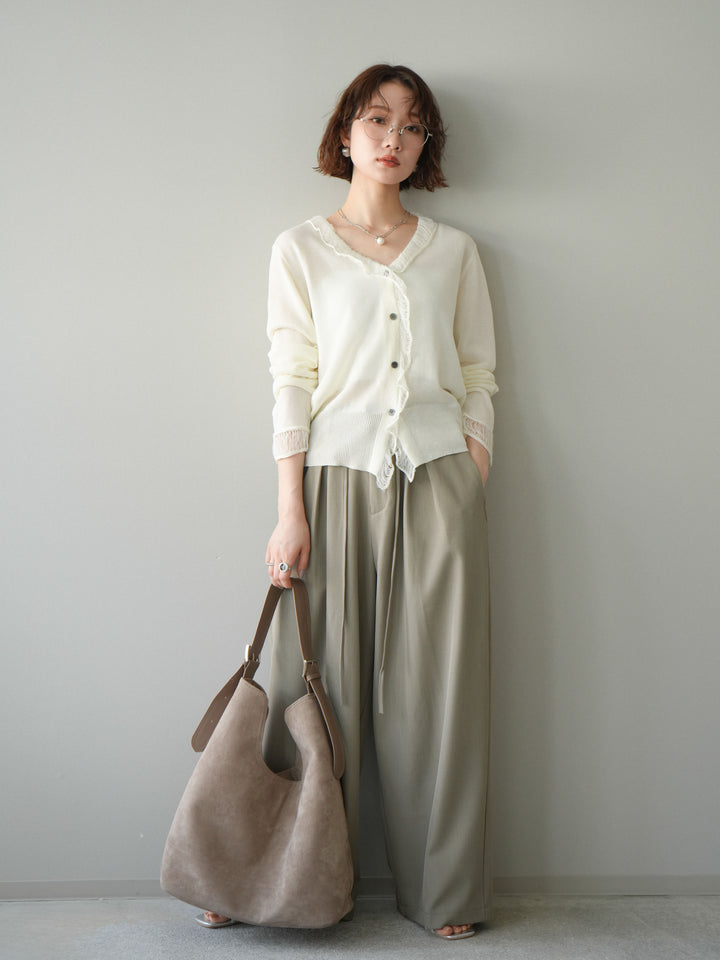 [予約]ドロストデザインワイドスラックス/gray