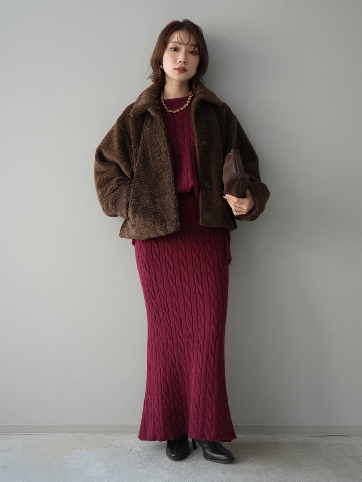 [予約]エコファーステンカラージャケット/brown