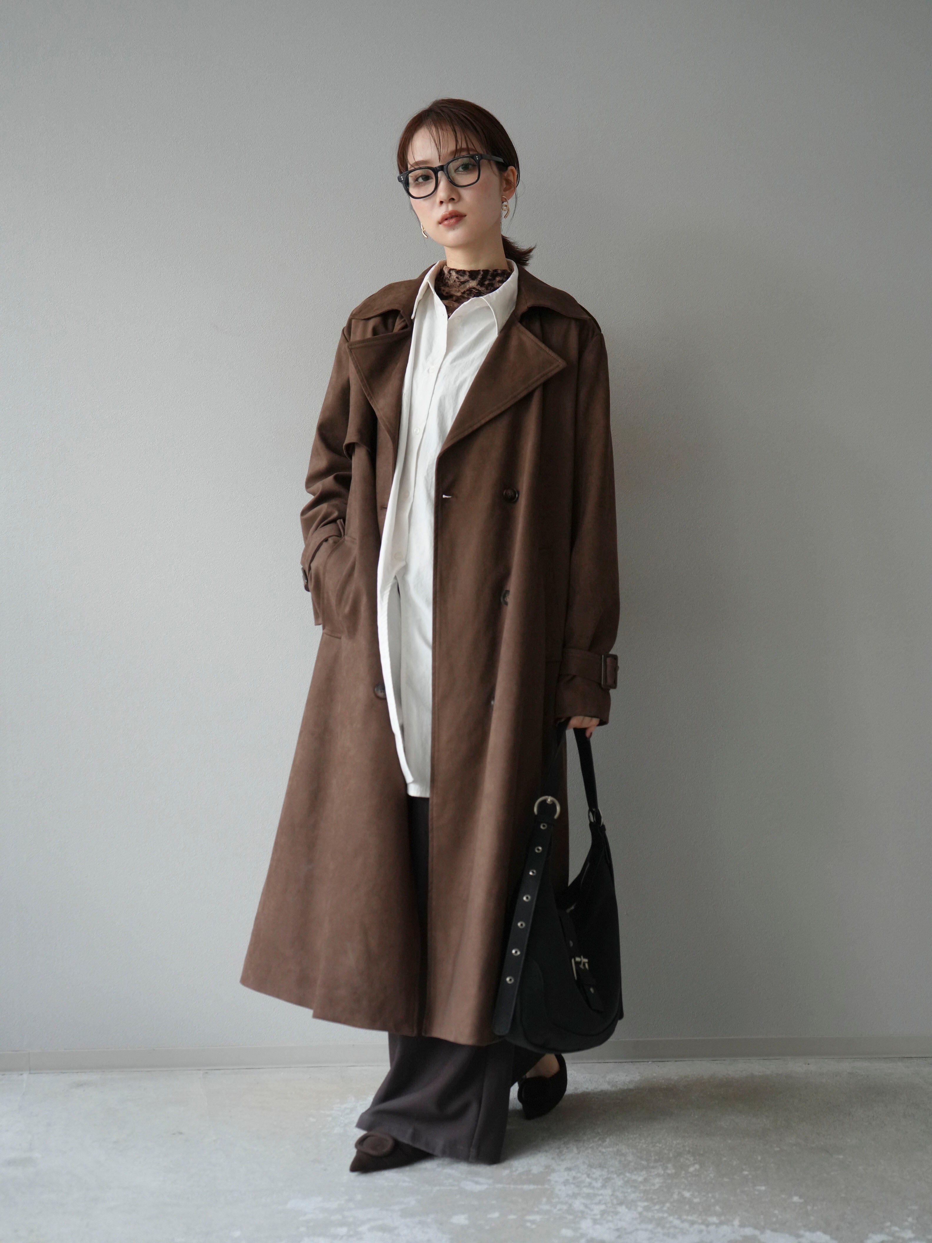 予約]スエードトレンチコート/ブラウン – Lumier