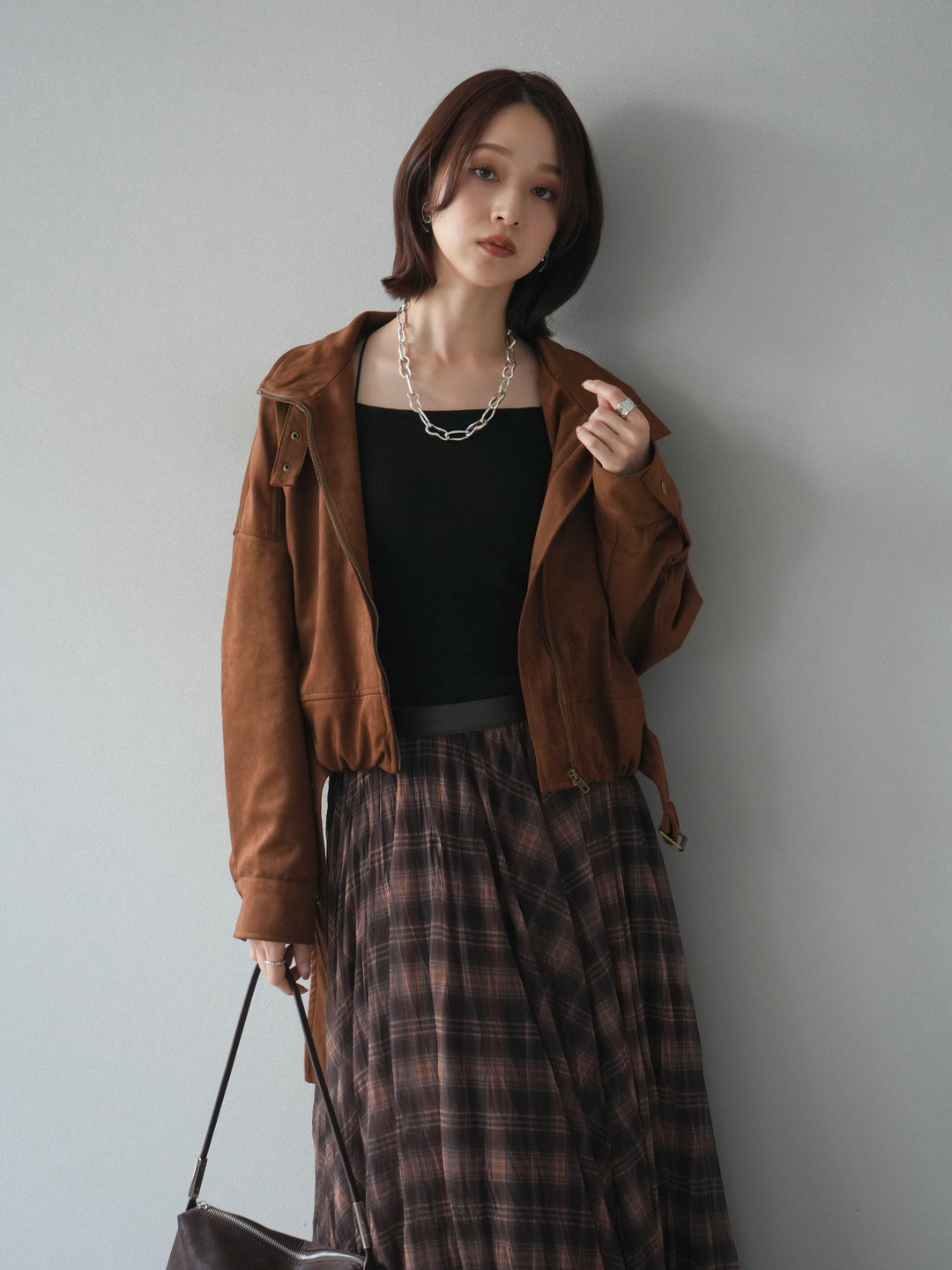 [予約]スエードバルーンショートブルゾン/camel