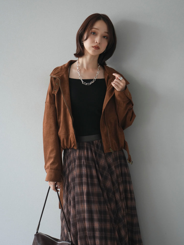[予約]スエードバルーンショートブルゾン/camel