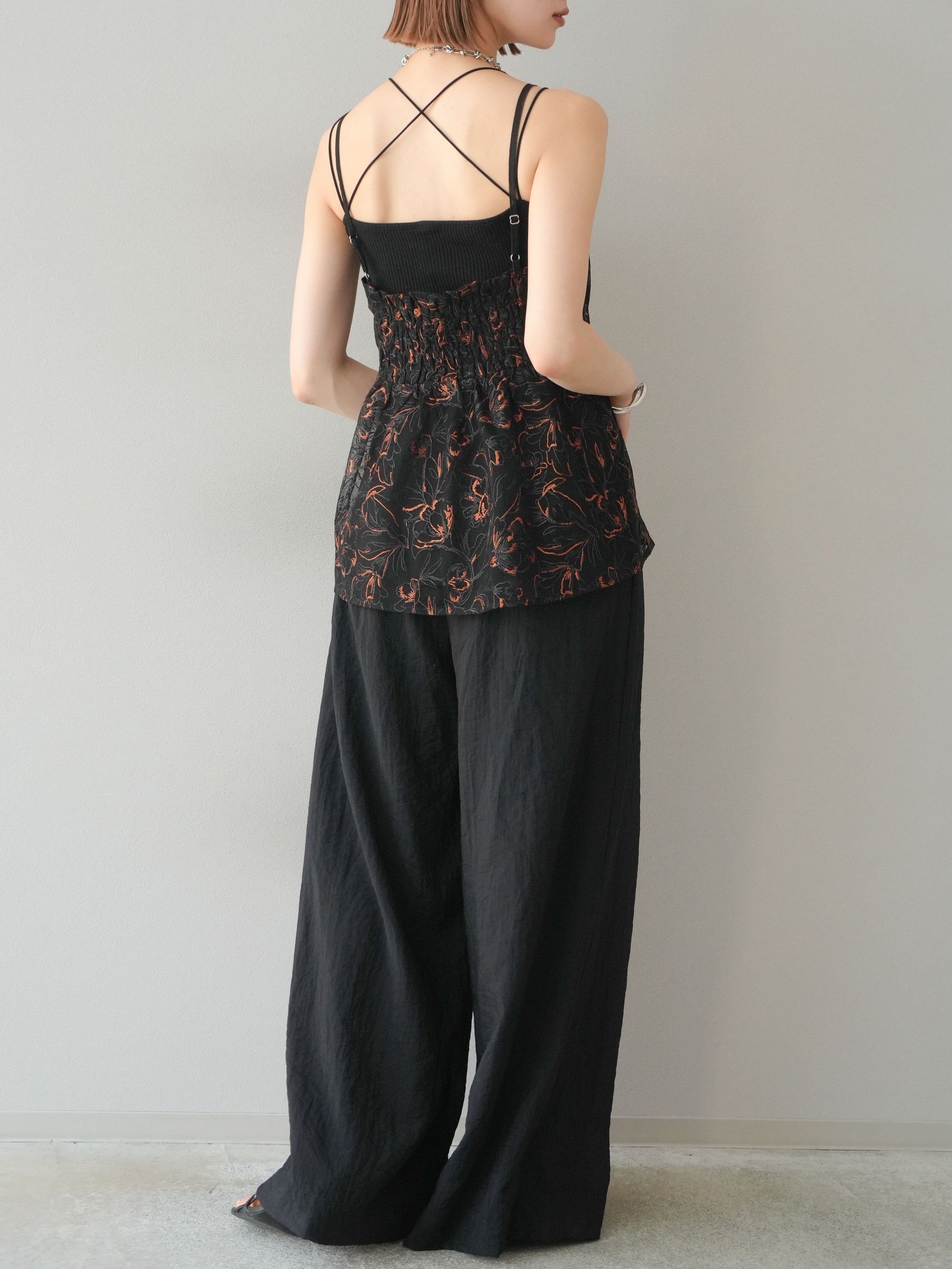 予約]シアータックワイドパンツ/ブラック – Lumier