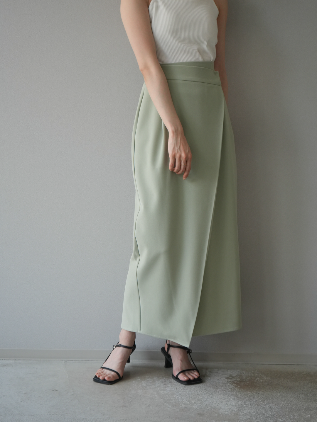 [予約]ツイルラップナロースカート/ライトグリーン S