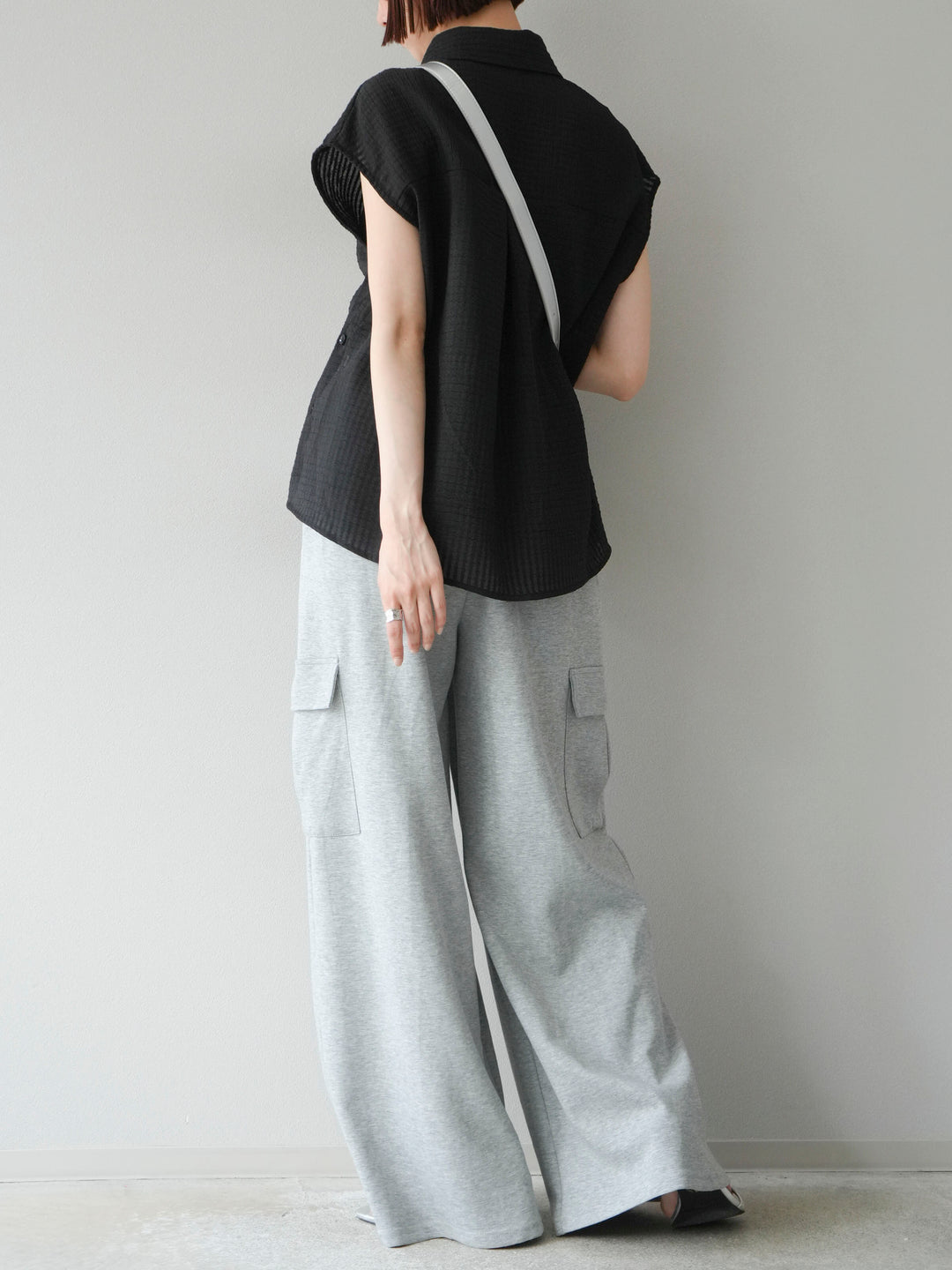 [予約]ウエストラインサイドポケットスウェットパンツ/グレー