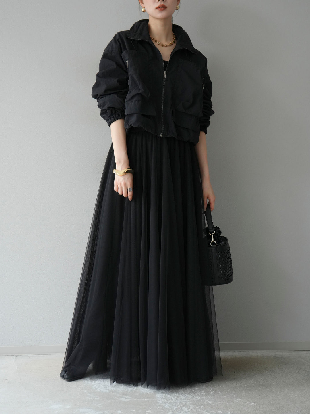 [予約]ポケットデザインショートブルゾン/ブラウン