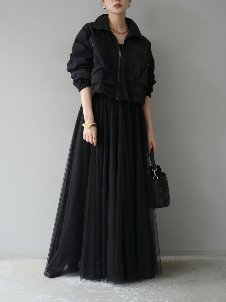 [予約]ポケットデザインショートブルゾン/ブラウン