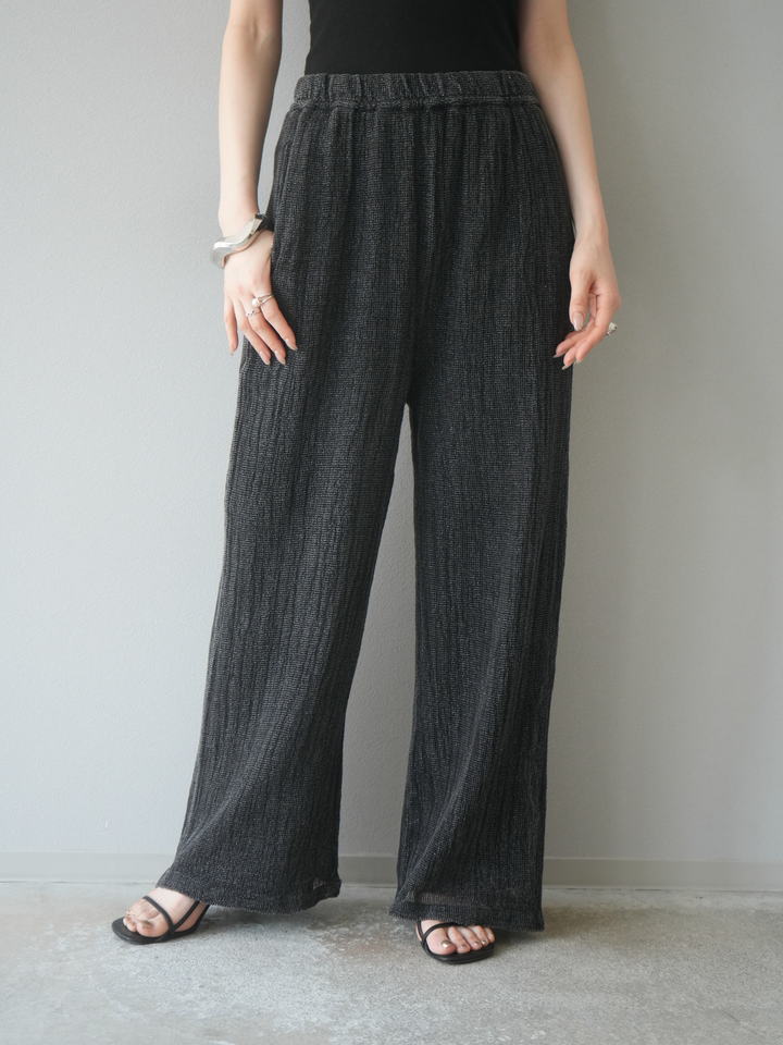 [予約]コットンラメメッシュイージーパンツ/グレー