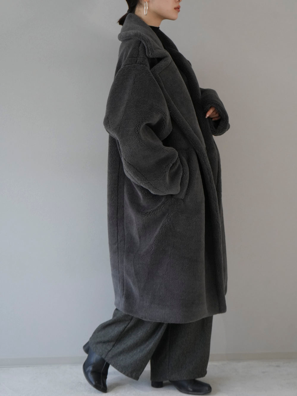 Boa docking middle CT ボアドッキングミドルコート boa docking high neck tunic gray | BONNE