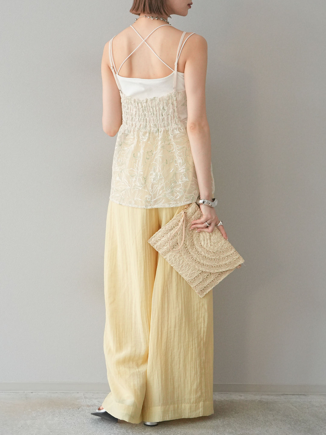 [予約]シアータックワイドパンツ/イエロー