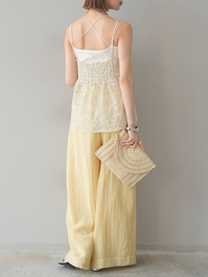 [予約]シアータックワイドパンツ/イエロー