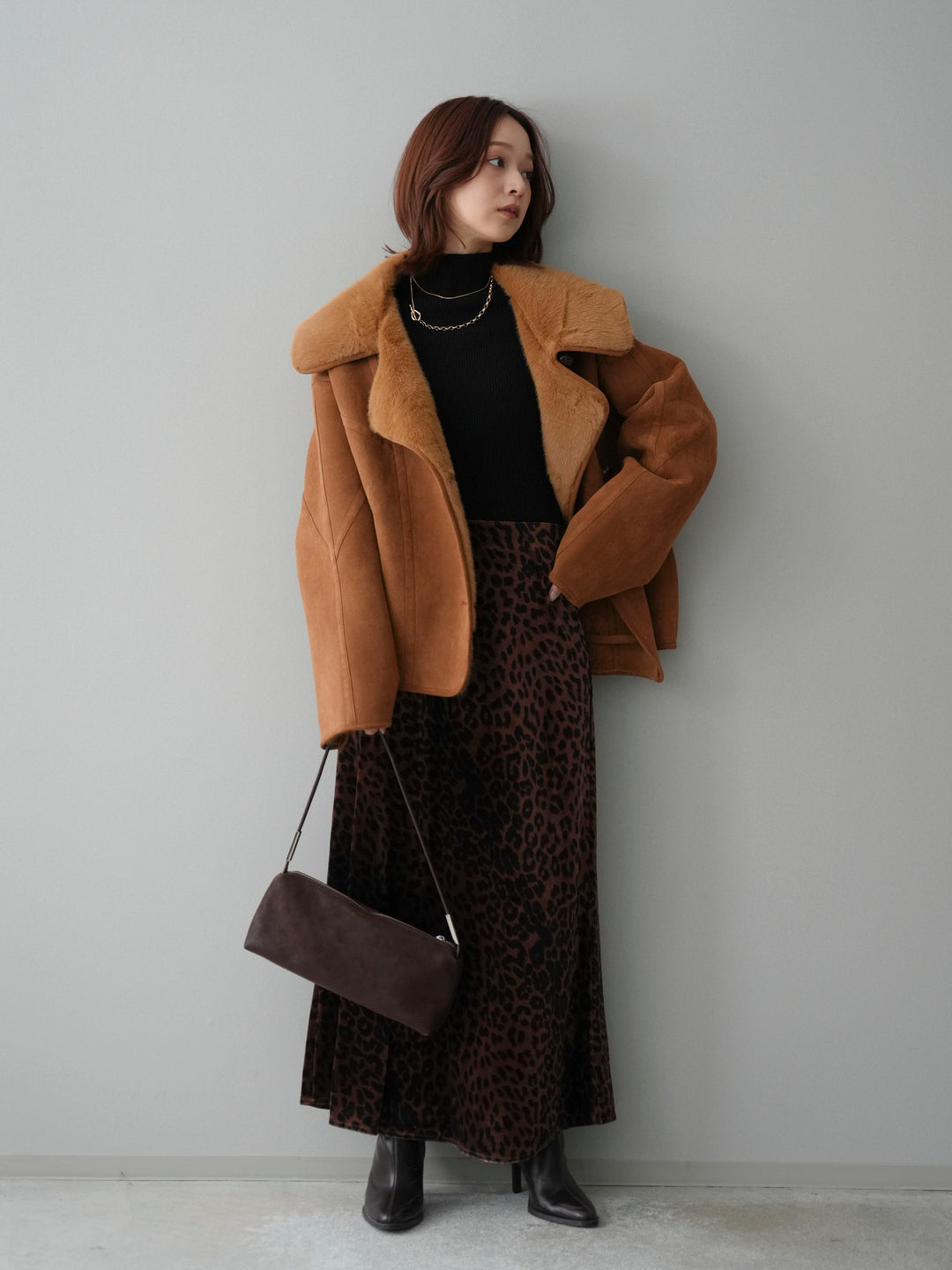 [予約]ムートンショートジャケット/camel