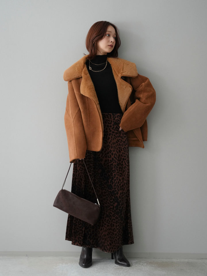 [予約]ムートンショートジャケット/camel