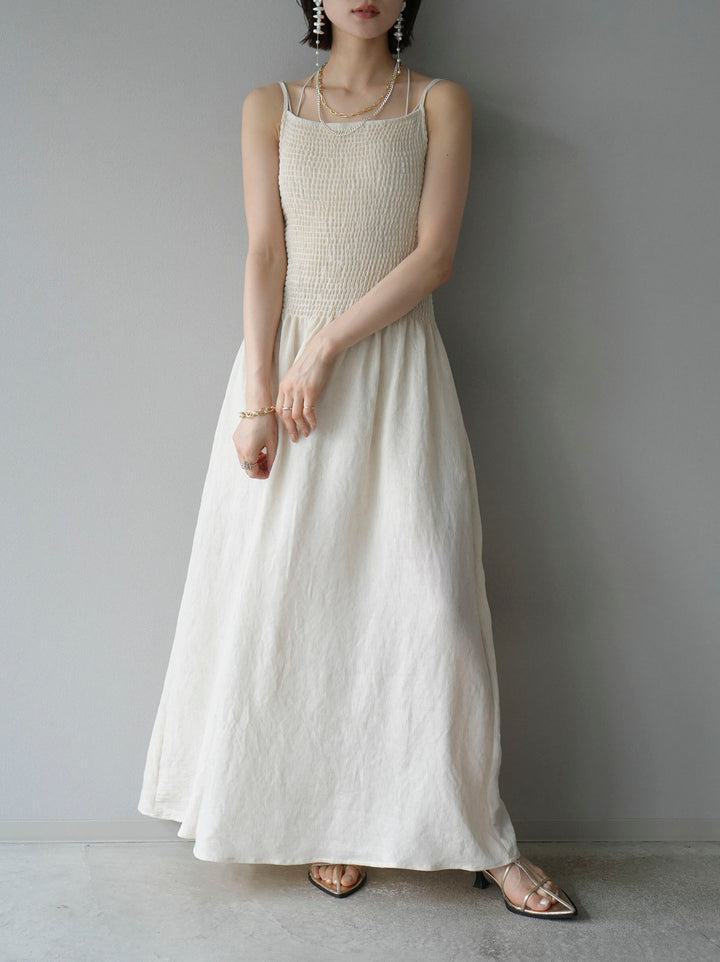 [Pre-order] Gathered camisole dress/ivory