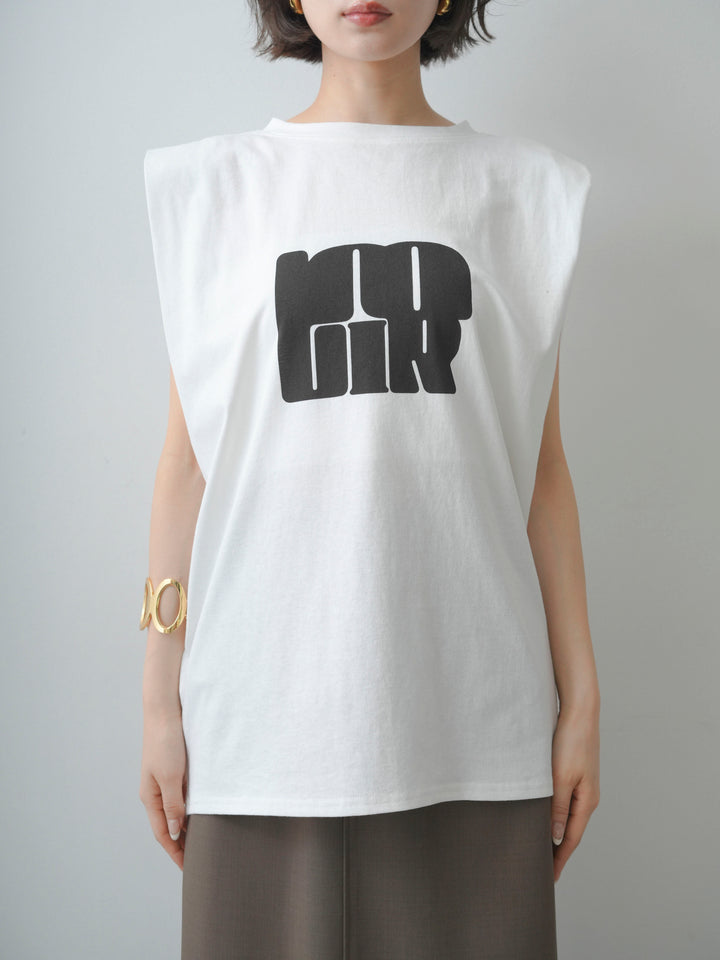[予約]ショルダータックノースリーブオーバーTEE/brown