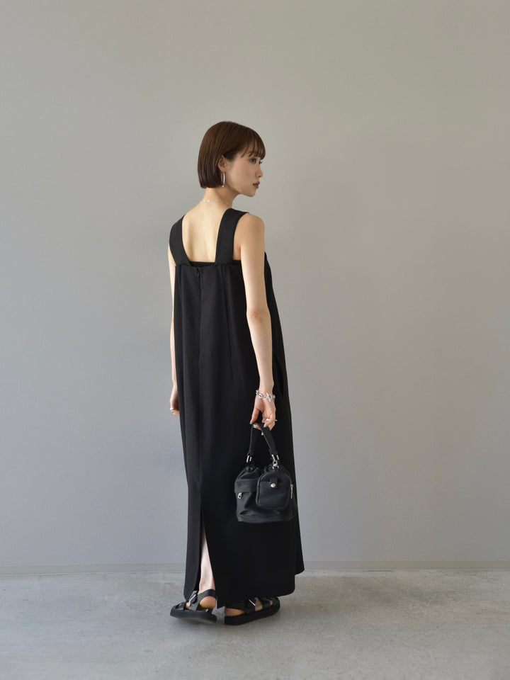 [予約]SLUB YARN ASYMMETRY DRESS/BLACK