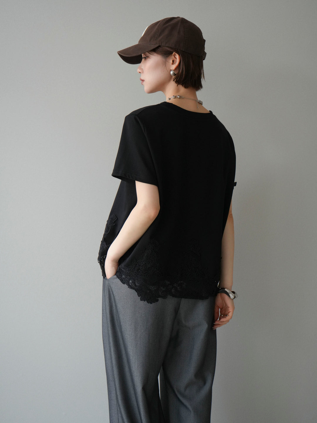 [予約]レースコンビボックスTEE/black