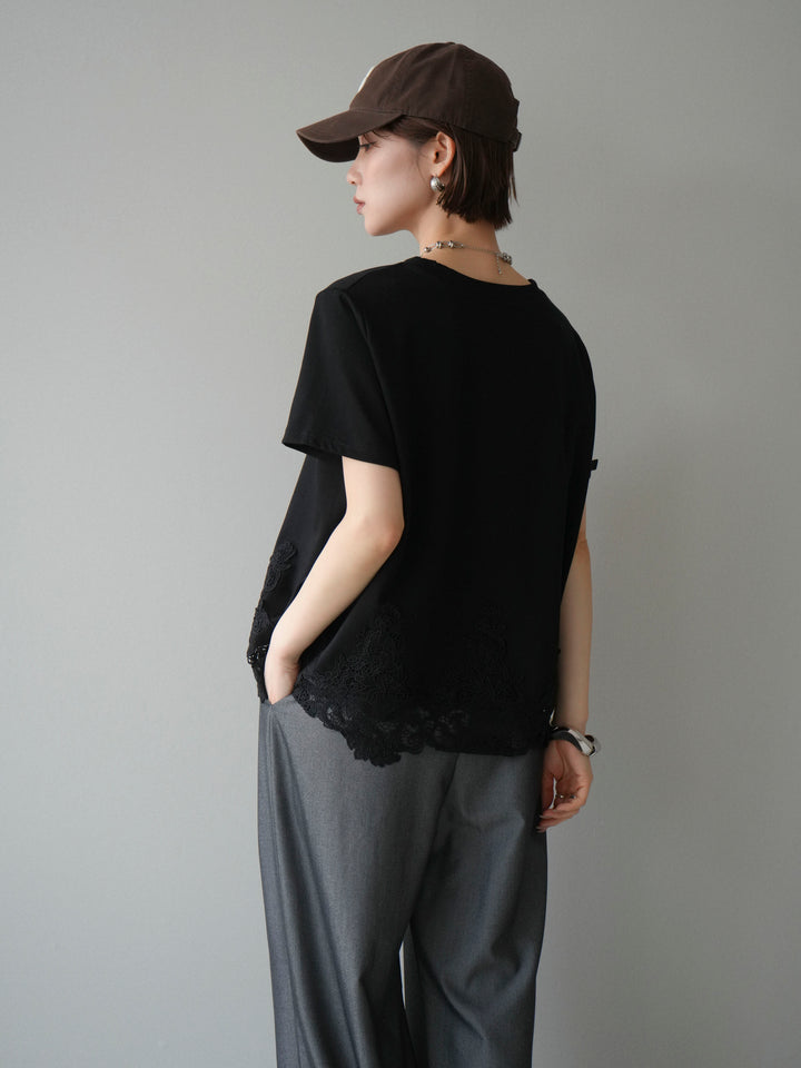 [予約]レースコンビボックスTEE/black