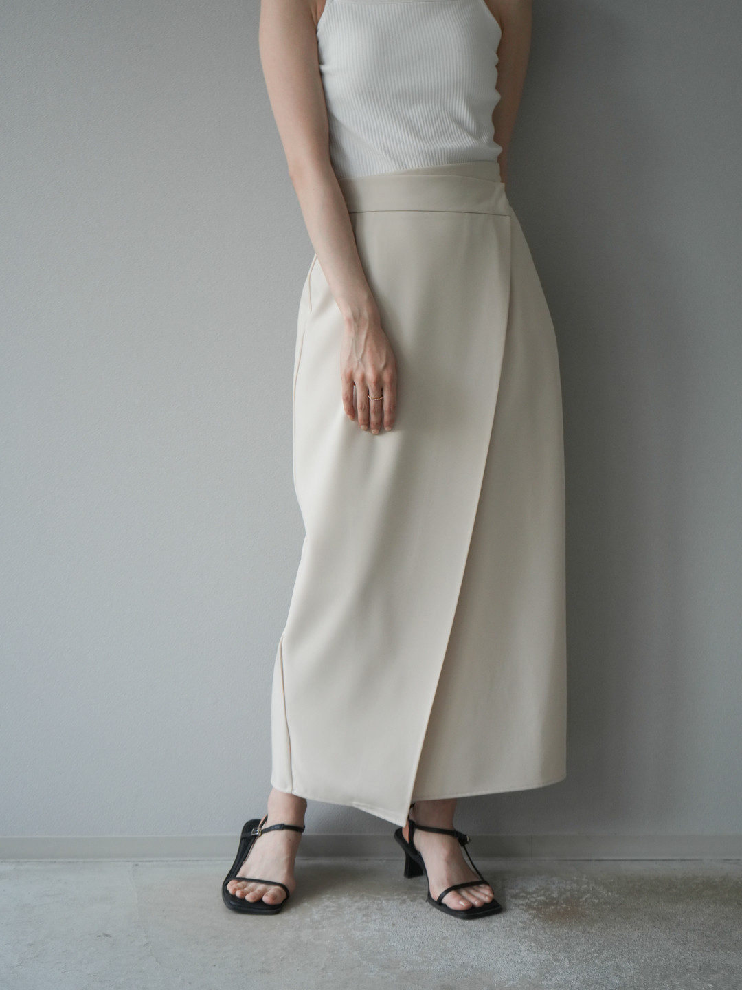 [予約]ツイルラップナロースカート/アイボリー S