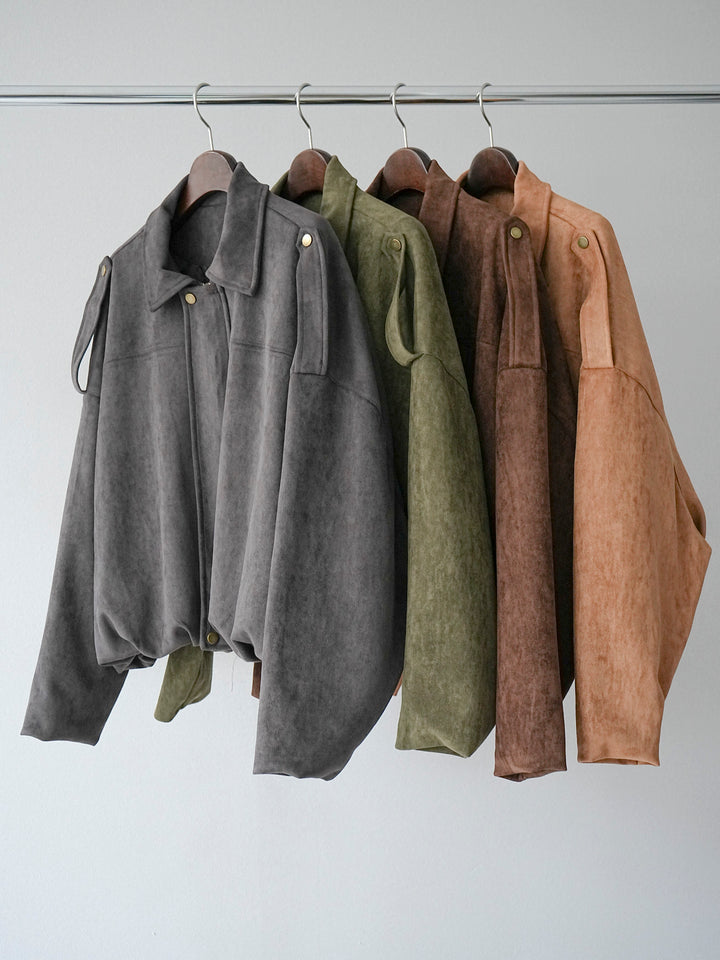 [SET]スウェードオーバーブルゾン+ゴブランフロントジップタイトスカート(2set)