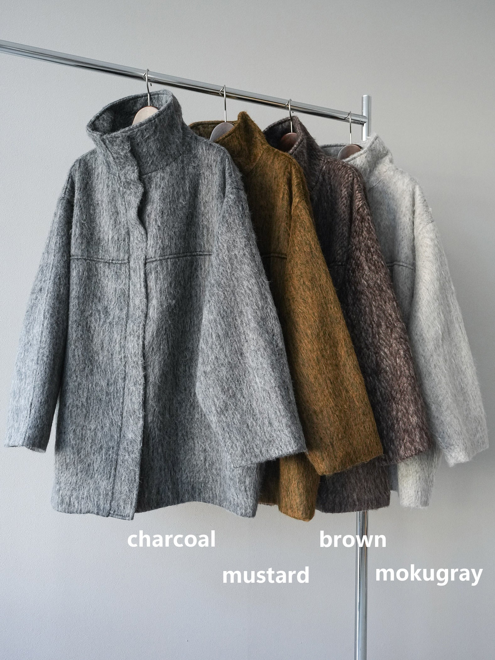 mideal シャギースタンドコート ブラウン mideal シャギースタンド