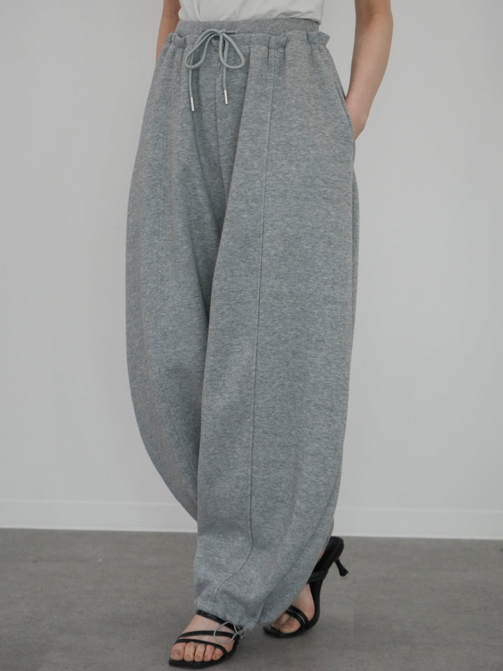 [予約]ダブルウエストドロストヘムスウェットパンツ/gray
