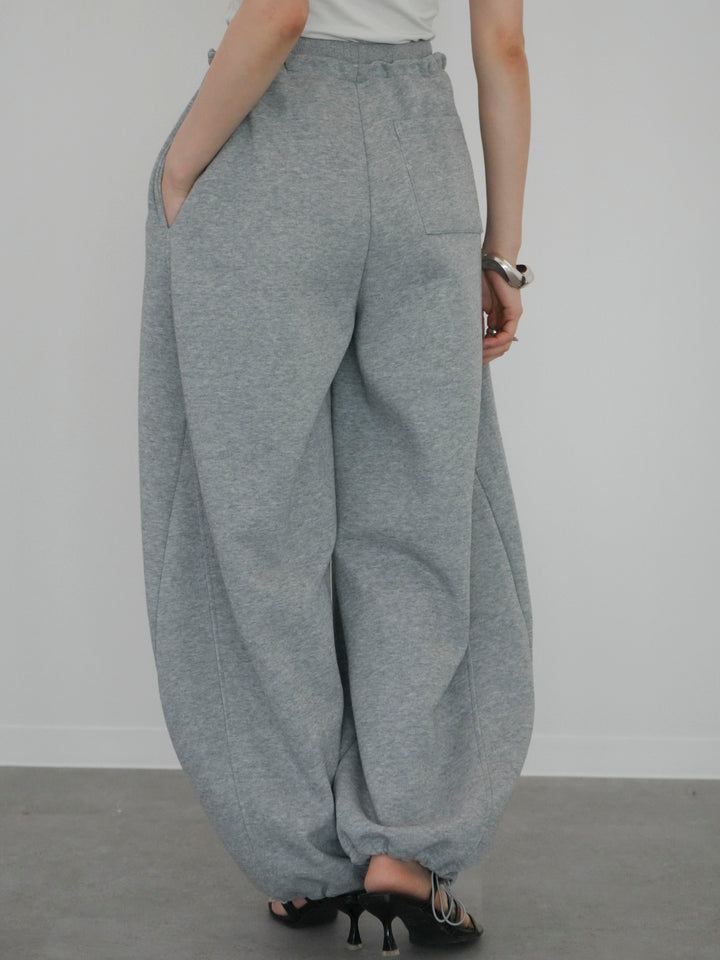[予約]ダブルウエストドロストヘムスウェットパンツ/gray
