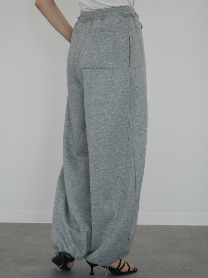[予約]ダブルウエストドロストヘムスウェットパンツ/gray