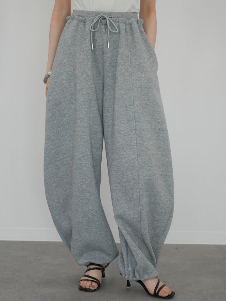 [予約]ダブルウエストドロストヘムスウェットパンツ/gray