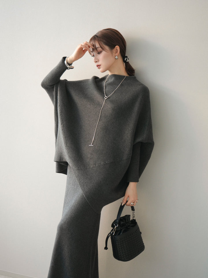 [SET]ウール混ドルマンニット&スカートSET UP+ウール混ドルマンニット&スカートSET UP(2set)