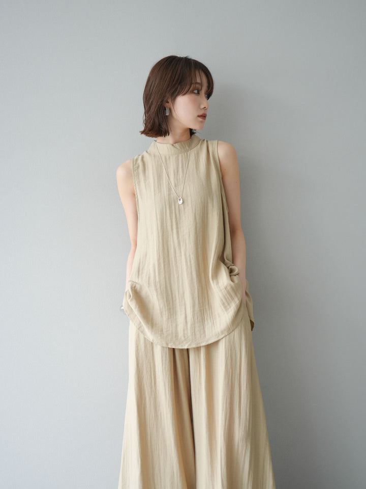 [SET]ホルターネックバックスリットブラウス＆スーパーワイドパンツSET UP(2set)