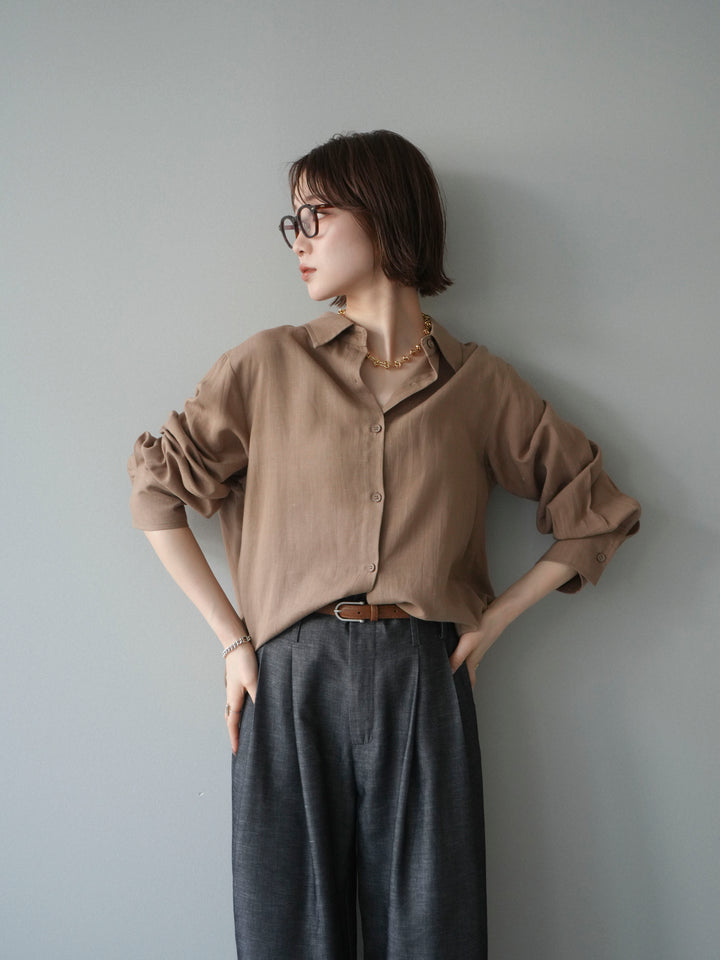 [予約]バックVレースデザインシャツ/beige