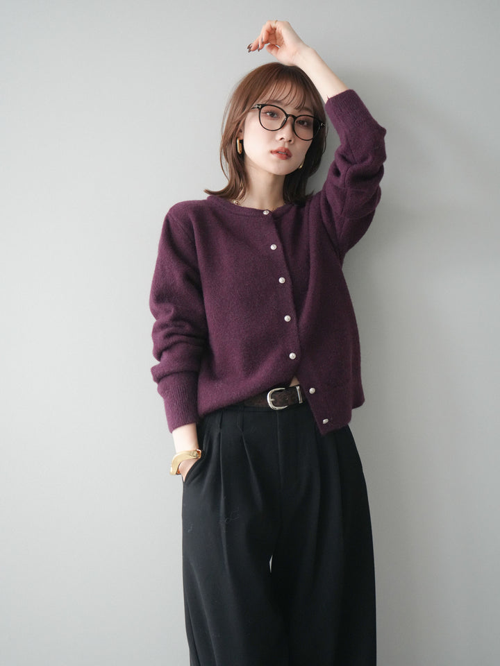 [SET]アンティークボタンニットカーディガン+選べるアクセセット(2set)