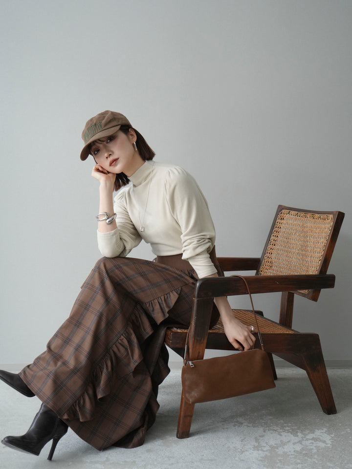 [SET]プチネックパワーショルダー起毛トップス+プチネックパワーショルダー起毛トップス(2set)