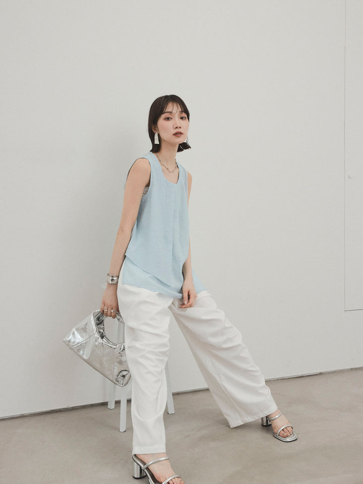 [予約]シアータックアシンメトリーブラウス/ライトブルー