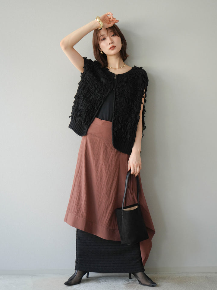 [予約]ループデザインベスト/ブラック