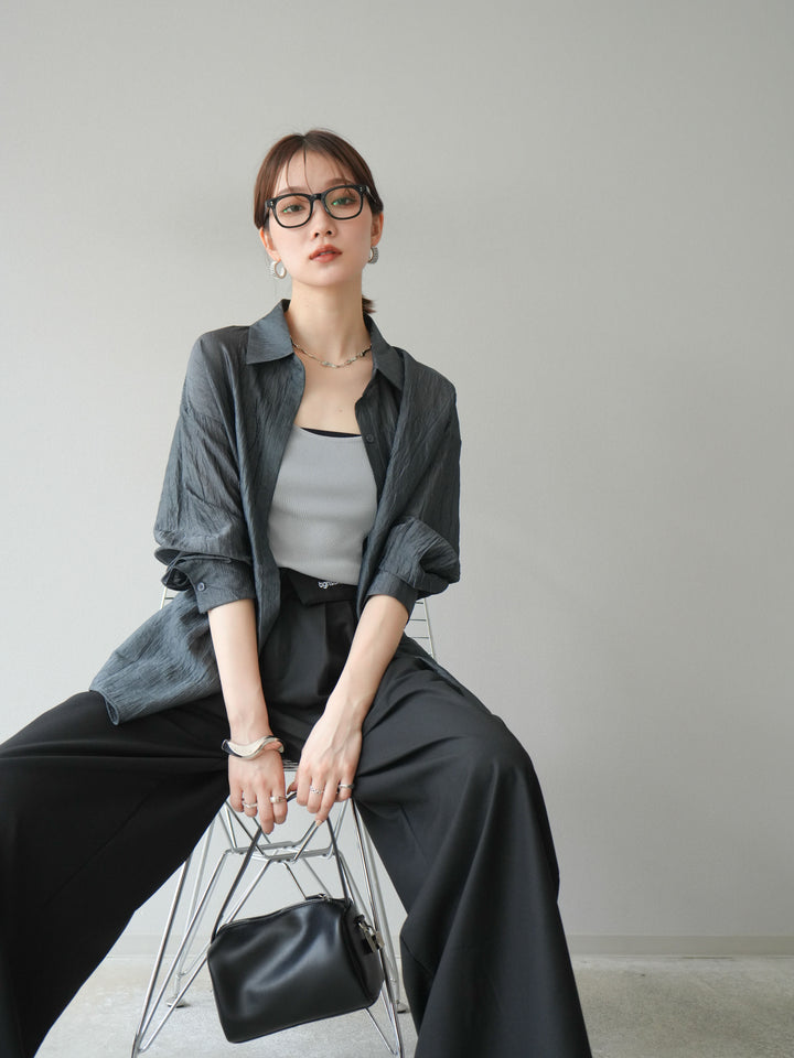 [予約]ワッシャーシャイニーシャツ/グレー