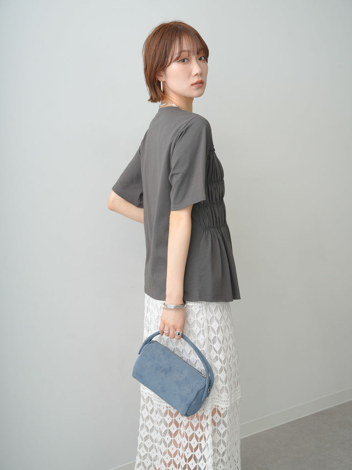 [SET]クールタッチシャーリングTEE+クロシェレースIラインスカート(2set)