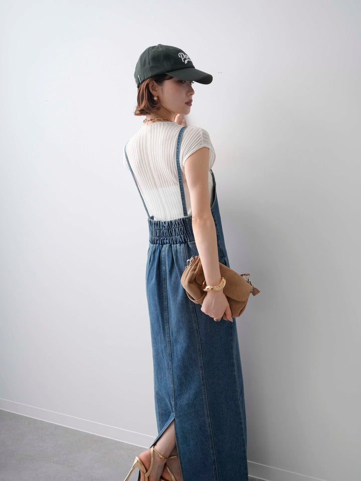[予約]シアーリブフレンチニットトップス/white