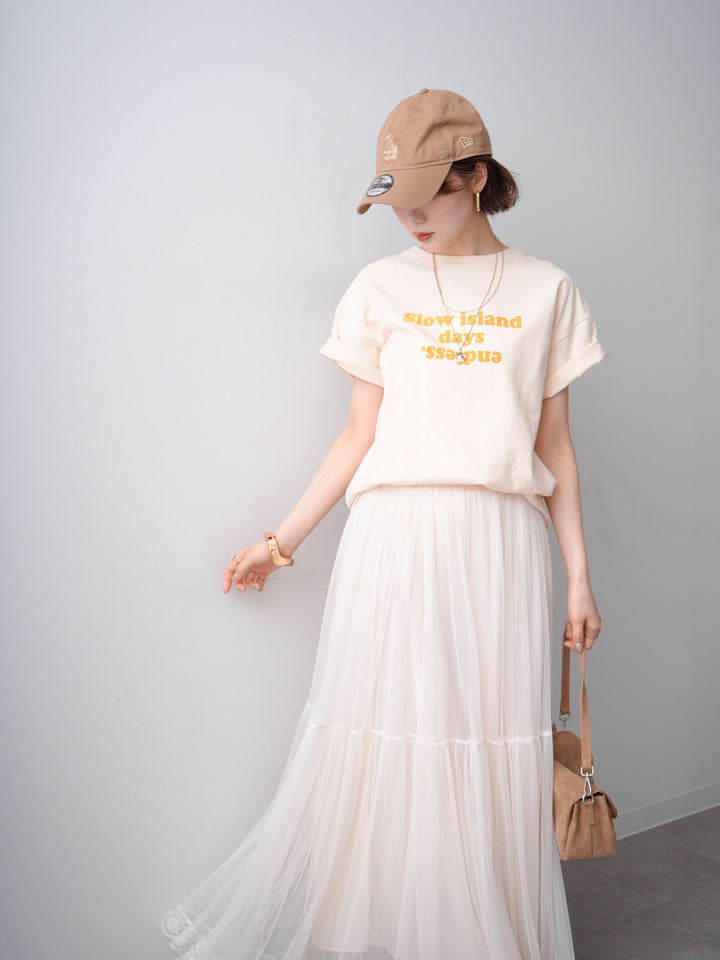 [予約]フロッキーロゴTEE/beige