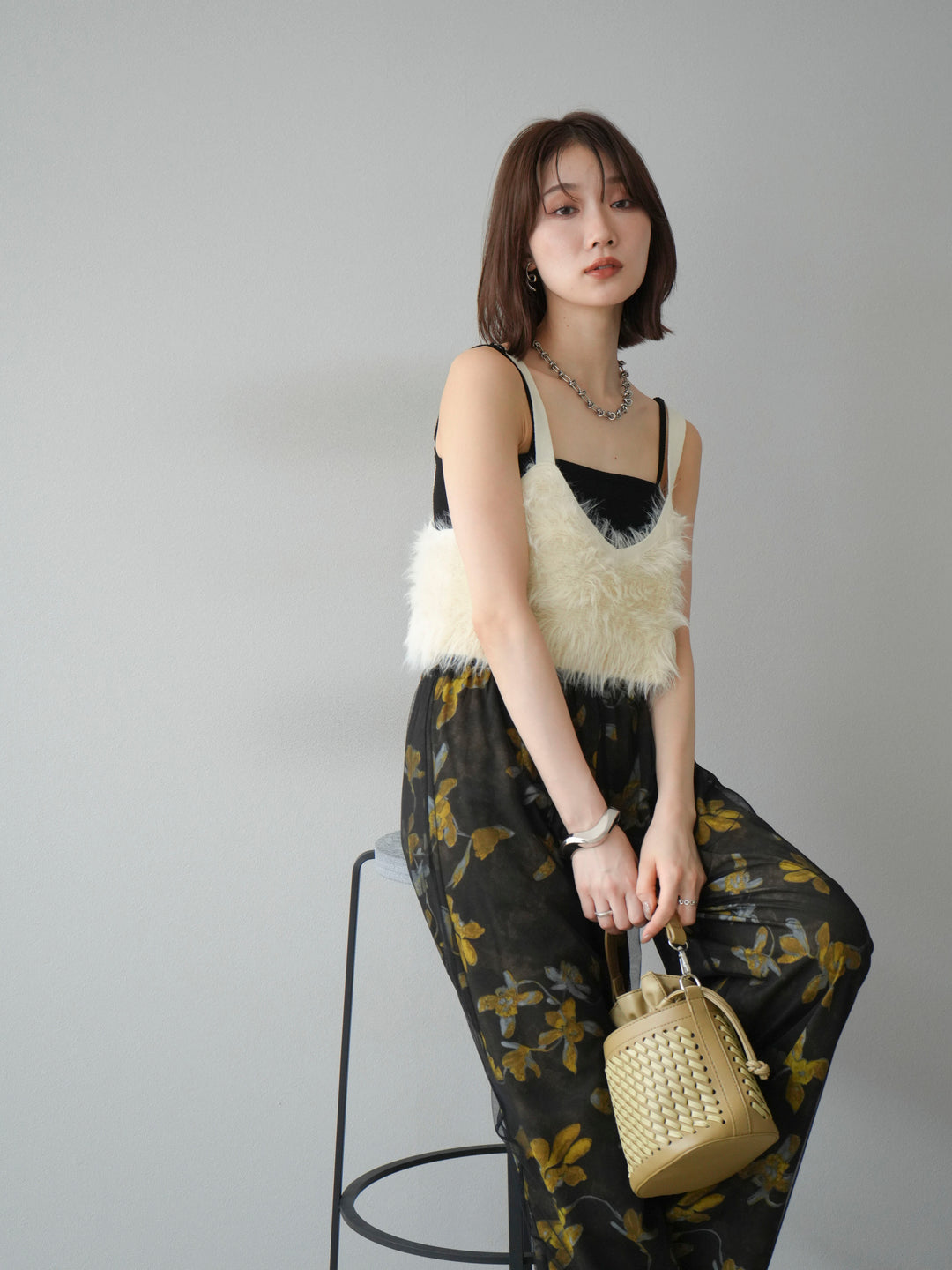 [予約]シャギーニットビスチェ/アイボリー