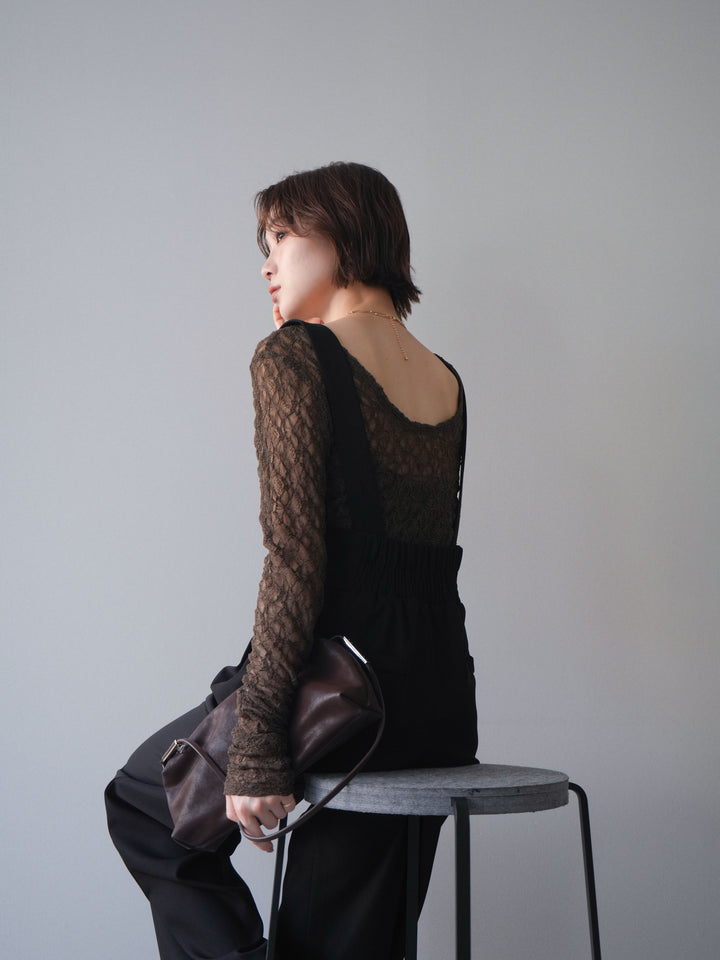 [予約]バックラウンドジャガードレーストップス/brown