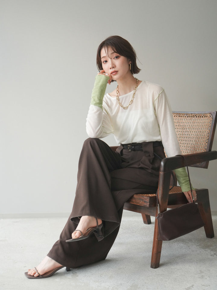 [SET]配色メロウトップス+配色メロウトップス(2set)