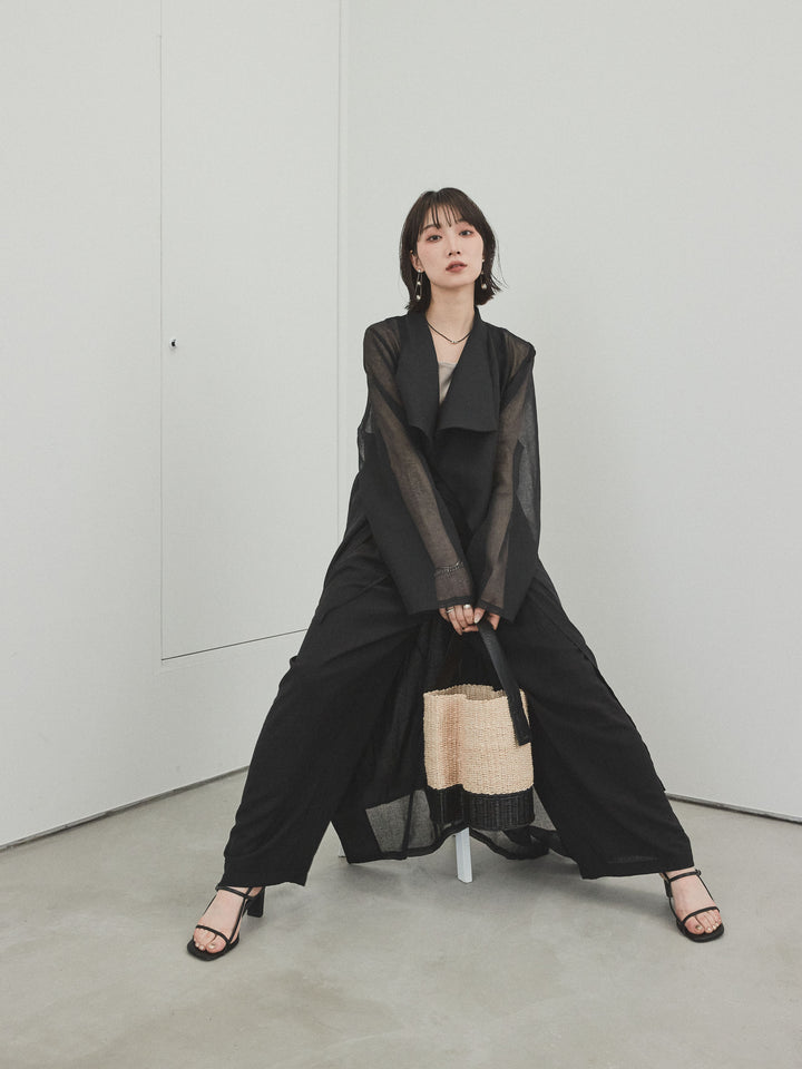 [予約]シアーロングジャケット/ブラック