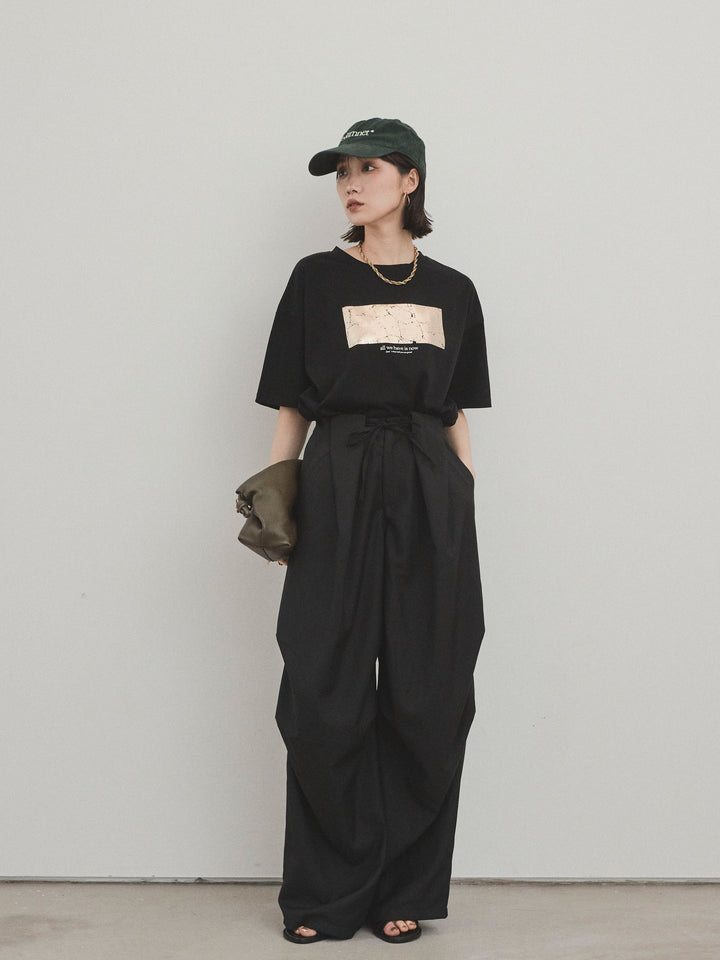 [預購] Design Loop 側邊褶褲/黑色