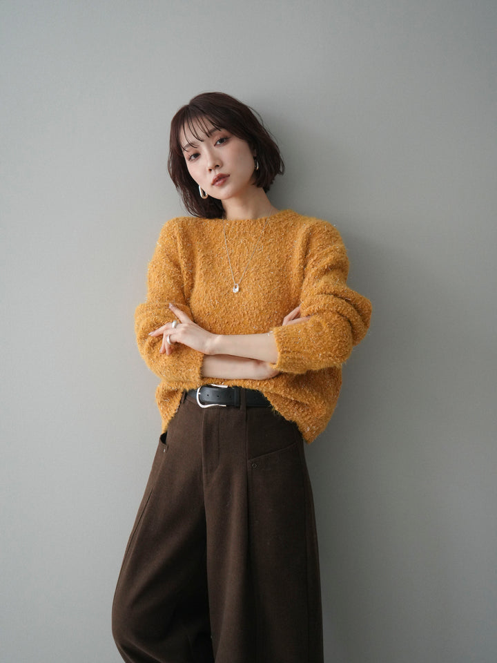 [SET]モールラメミックスヤーンニットプルオーバー+選べるアクセセット(2set)