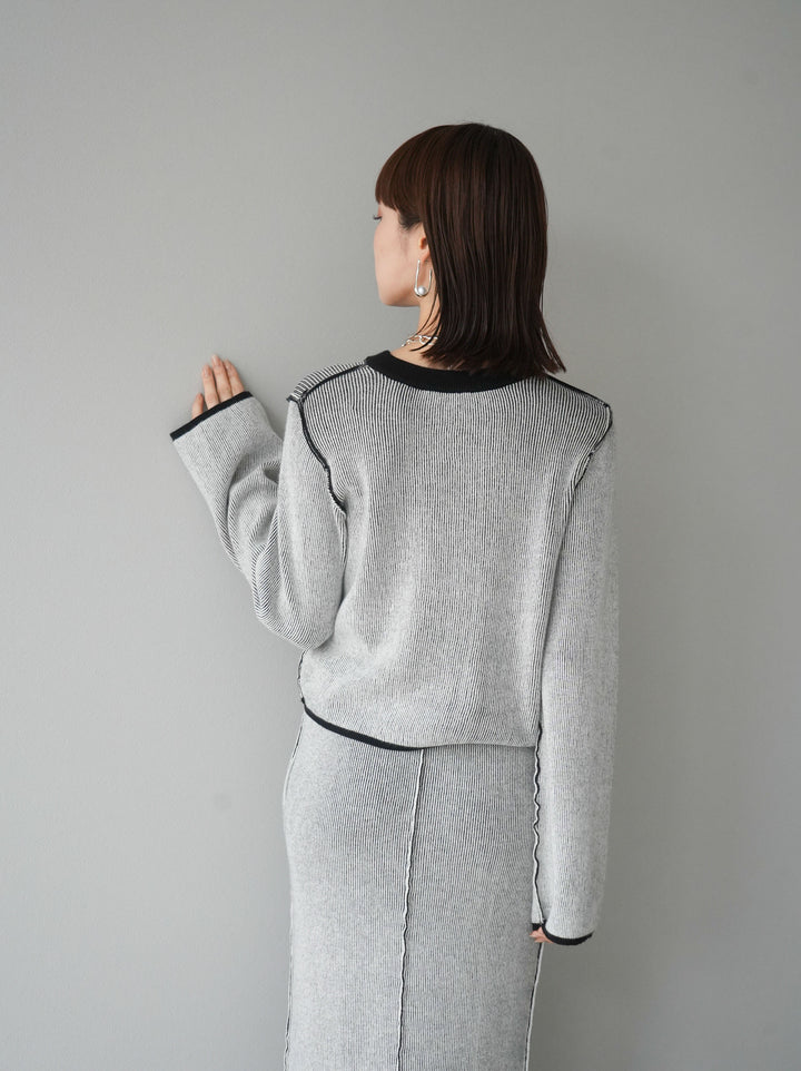 [套裝] 雙面配色羅紋針織套頭衫 + 可選飾品套裝（2 套）