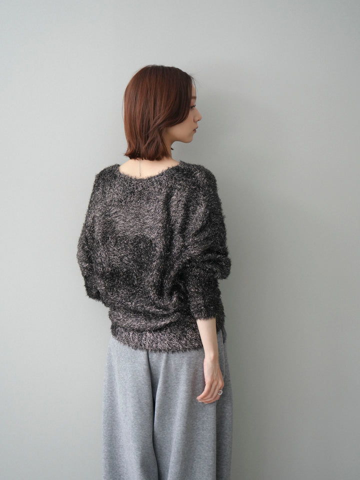 [予約]ラメシャギードルマンニットプルオーバー/brown