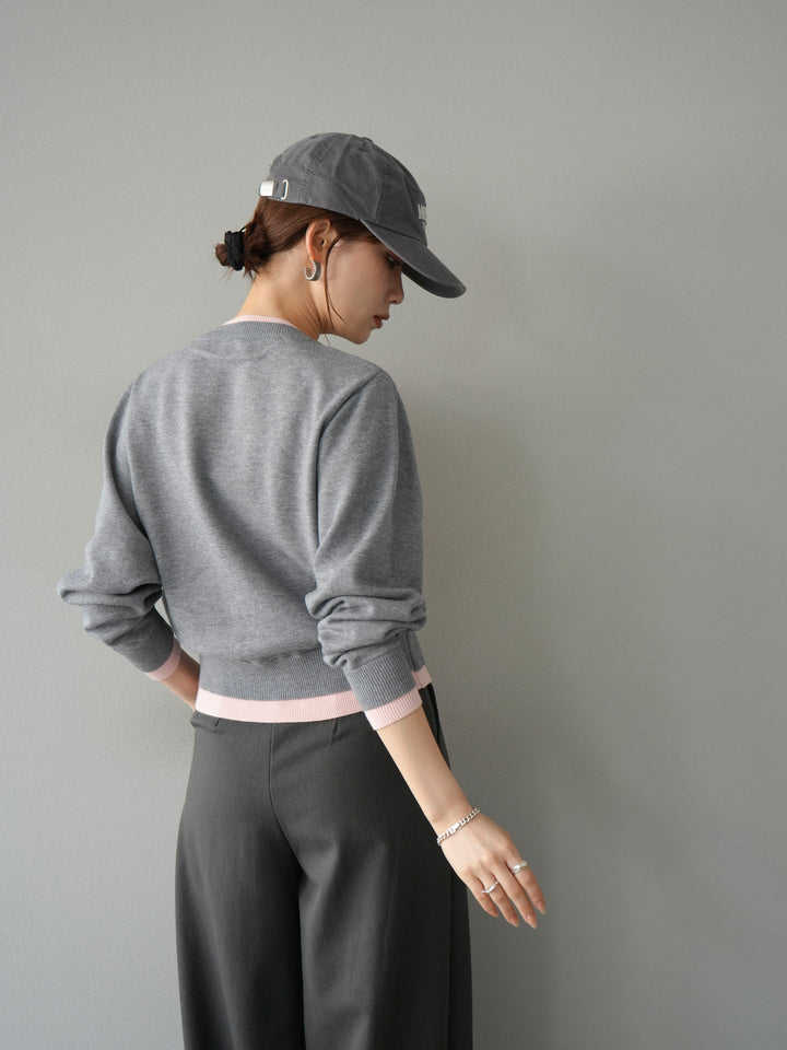 【SET】同色系疊穿開襟衫+雙褶寬褲（2件組）