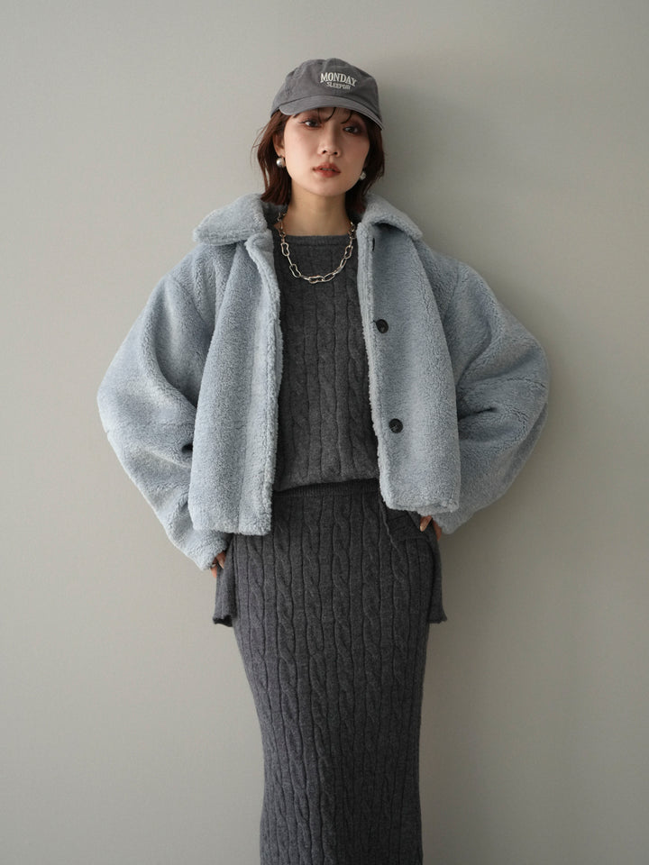 [SET]エコファーステンカラージャケット+エコファーステンカラージャケット(2set)