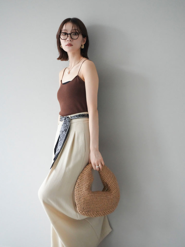 [予約]レーヨンニットキャミソール/ブラウン